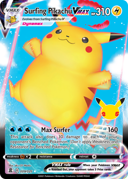 Surfing Pikachu VMAX 009/025 Ultra Rare - Celebrations 2021