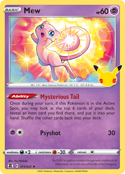 Mew 011/025 Rare Holo - Celebrations 2021