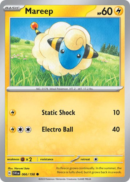 Mareep 066/198 Reverse Holo - Common - Scarlet & Violet 2023