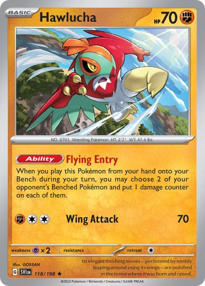 Hawlucha 118/198 Rare Holo - Scarlet & Violet 2023