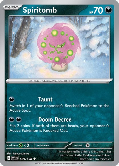 Spiritomb 129/198 Reverse Holo - Uncommon - Scarlet & Violet 2023