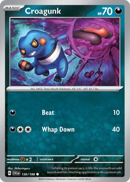 Croagunk 130/198 Reverse Holo - Common - Scarlet & Violet 2023