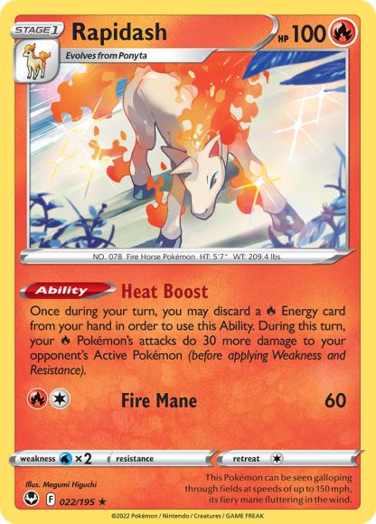 Rapidash 022/195 Rare Holo - Silver Tempest 2022