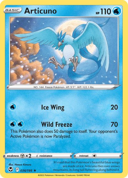 Articuno 036/195 Reverse Holo Rare  - Silver Tempest 2022