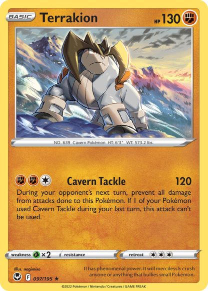 Terrakion 097/195 Rare Holo - Silver Tempest 2022