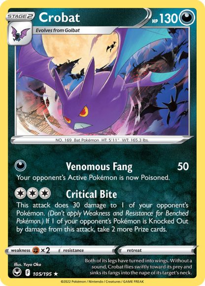 Crobat 105/195 Rare Holo - Silver Tempest 2022