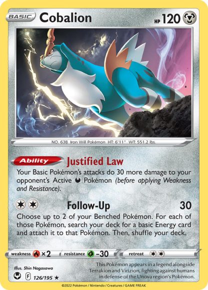 Cobalion 126/195 Reverse Holo Rare - Silver Tempest 2022