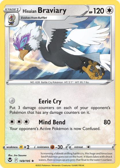 Hisuian Braviary 149/195 Reverse Holo Rare - Silver Tempest 2022